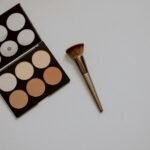 brown and white makeup brush